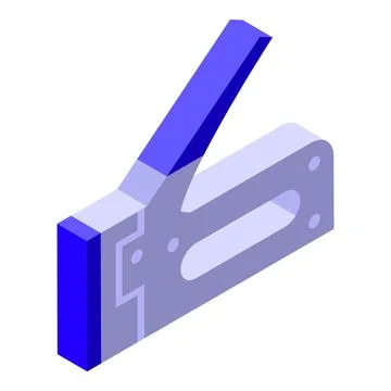 Blue construction stapler isometric illustration on white background Stock Illustration