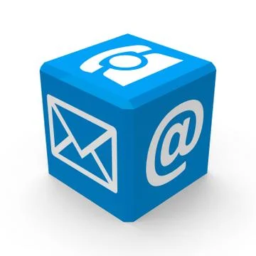 Blue contact button Stock Photos