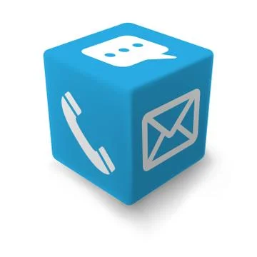 Blue contact cube Stock Illustration