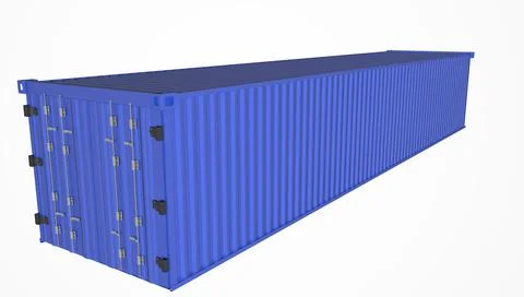 Blue container Cut the white background for easy use. Illustrazione stock