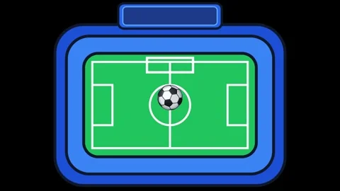 A blue container with soccer ball inside and on it green screen animated Stock Footage 346171675