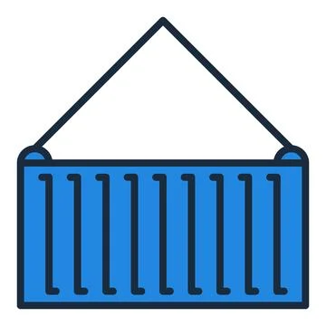 Blue Container vector minimal colored icon Stock Illustration
