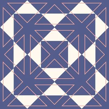 Blue contrast triangle geometric seamless pattern for wrapping paper Stock Illustration