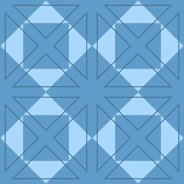 Blue contrast triangle geometric seamless pattern for wrapping paper design Stock Illustration