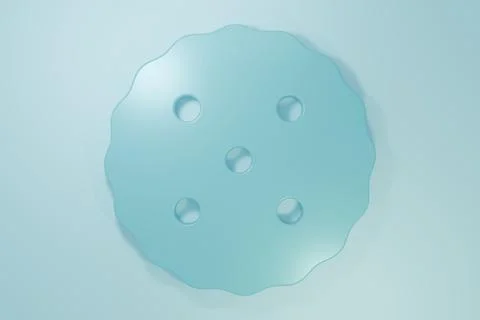 Blue Cookie or biscuit with chocolate icon isolated on blue background. Min.. Stock Illustration