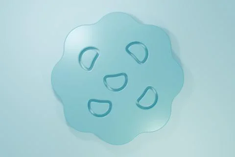 Blue Cookie or biscuit with chocolate icon isolated on blue background. Min.. Stock Illustration