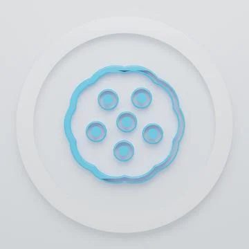 Blue Cookie or biscuit with chocolate icon isolated on white background. Mi.. Stock Illustration