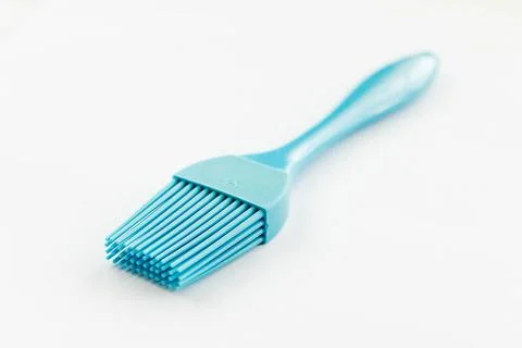Blue cooking brushing tool, close up Foto stock