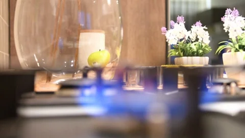 Blue cooking flame Stock Footage 127559800