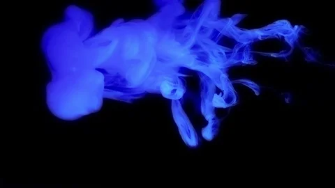 Blue with copy space. Inky cloud swirling flowing underwater. Abstract isolated Video stock 103752387