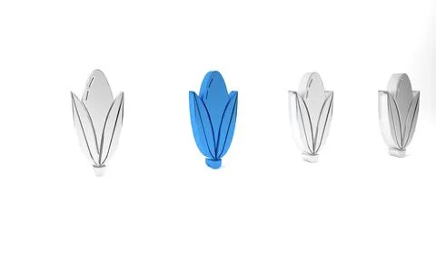 Blue Corn icon isolated on white background. Minimalism concept. 3D render .. Stock Illustration