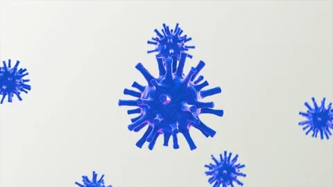 Blue Coronavirus 2019-nCoV Loopable Fly Stock Footage 127120786