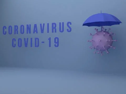 Blue coronavirus with 3d white background Stock Illustration
