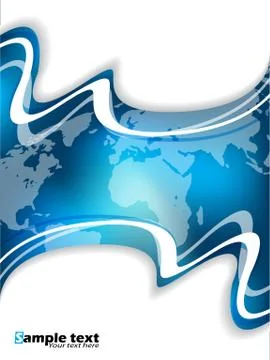 Blue corporate brochure design Stock Illustration