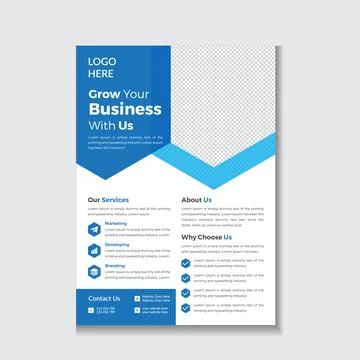 Blue Corporate Flyer Template Stock Illustration
