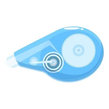 Blue correction tape dispenser applying correction to paper document Stock Illustration