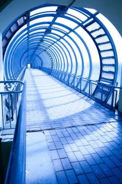 Blue corridor Stock Photos
