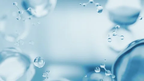Blue cosmetics background with copy space. 3D abstract laboratory frame for text Stock Footage 336658779