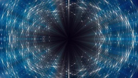 Blue Cosmic Network Abstract Glowing Lines Stock Illustration