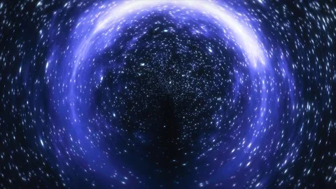 Blue Cosmic Particle Wormhole Hyperdrive Space Tunnel Loop Stock Footage 344553691