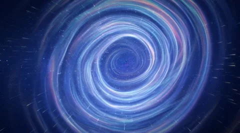 Blue cosmic vortex with glowing light burst Stock Footage 331459408