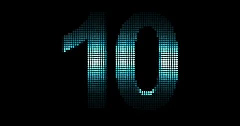 Blue countdown from 10 to 1 with alpha chanel for dark background Stock Footage 105006258