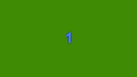Blue Countdown Timer Animation on Green Screen Background Chroma Key Stock Footage 333955043