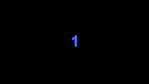 Blue Countdown Timer Animation Numbers on Black Background 4K Loop Stock Footage 333955039