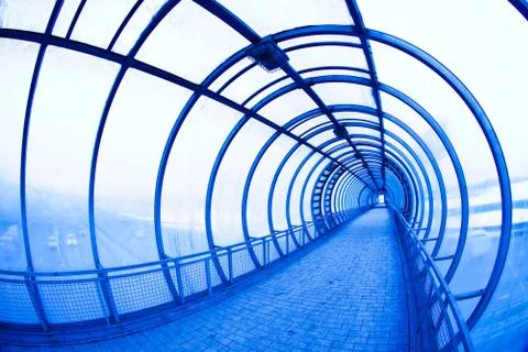 Blue covered bridge Foto stock