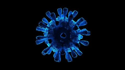 Blue Covid-19 looping With Alpha Channel Stock Footage 128518078