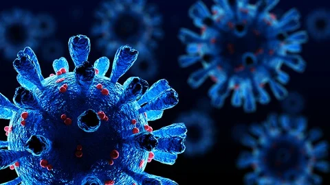 Blue Covid-19 looping. Stock Footage 128516094