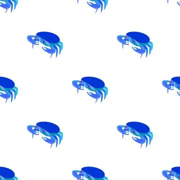 Blue crab pattern seamless vector Illustrazione stock