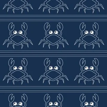 Blue crabs pattern Illustrazione stock