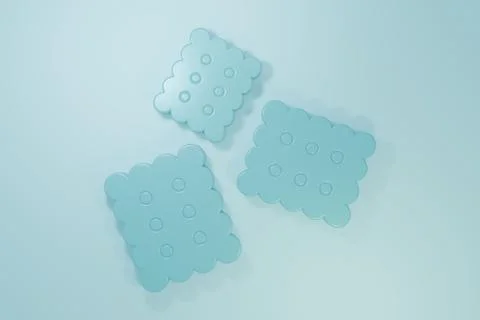 Blue Cracker biscuit icon isolated on blue background. Sweet cookie. Minima.. Stock Illustration