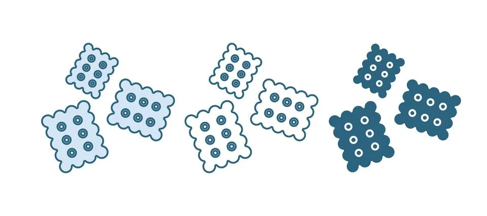 Blue Cracker biscuit icon isolated on white background. Sweet cookie.  Vector イラスト素材