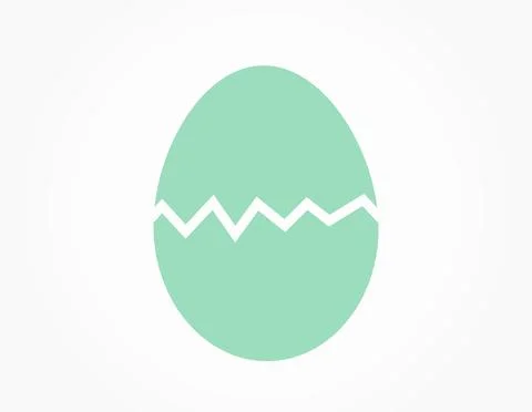 Blue cracking egg icon isolated on white background. Vector illustration. Stock Illustration
