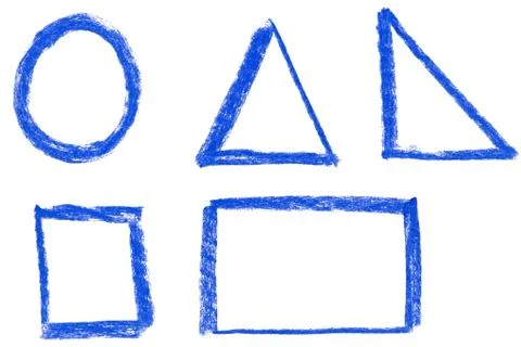 Blue crayon design elements Stockillustratie