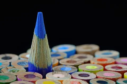 Blue crayon Stock Photos