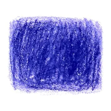 Blue crayon scribble texture stain isolated on white background Stock Illustration