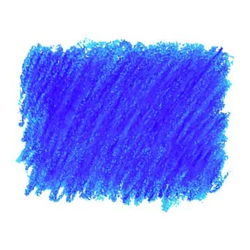 Blue crayon scribble texture stain isolated on white background Stock Illustration