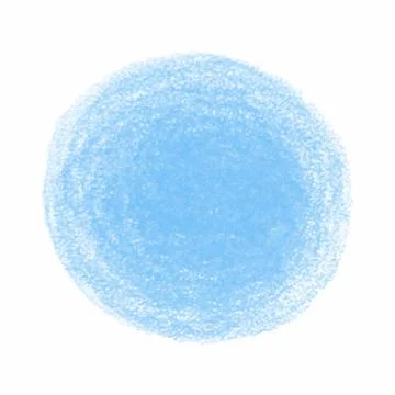 Blue crayon scribble texture stain isolated on white background Illustrazione stock