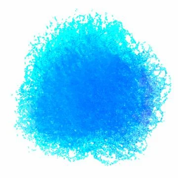 Blue crayon scribble texture stain isolated on white background Illustrazione stock