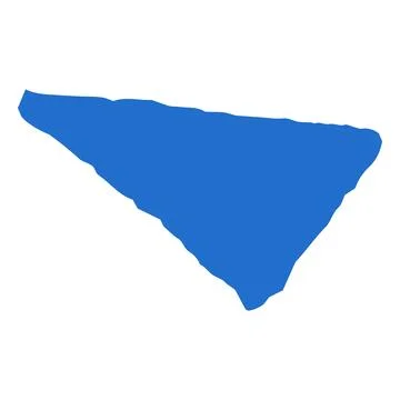 Blue crayon sketch shape, scribble triangle chalk or pencil texture, abstract Illustrazione stock