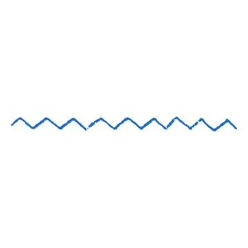 Blue crayon zigzag line doodle painting, vector underlined, handwriting pencil Stockillustratie