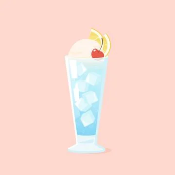 Blue cream soda Stock Illustration