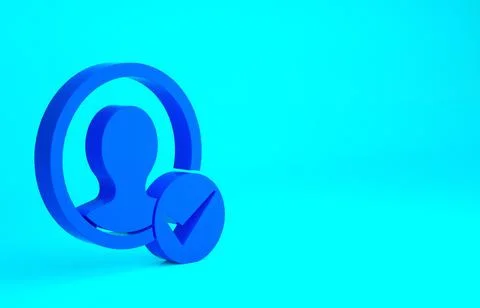 Blue Create account screen icon isolated on blue background. Minimalism conce Stock Illustration