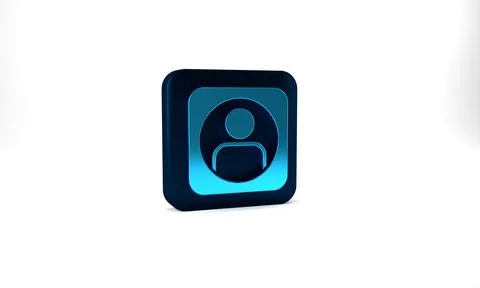 Blue Create account screen icon isolated on grey background. Blue square button Stock Illustration