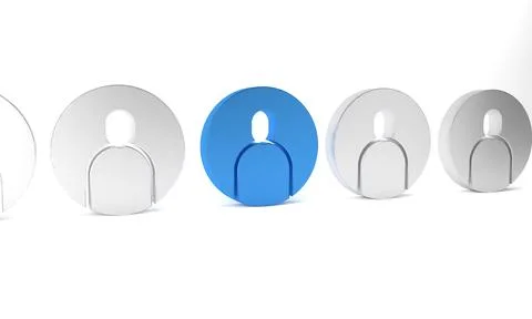 Blue Create account screen icon isolated on white background. Minimalism co.. 스톡 일러스트