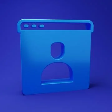 Blue Create account screen icon isolated on blue background. Minimalism con.. Stock Illustration