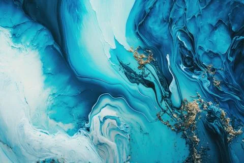 Blue creative abstract hand painted design wallpaper background, marble textu Stock Illustration